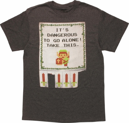 Zelda Tear Away Swords Dangerous to go alone take this t-shirt